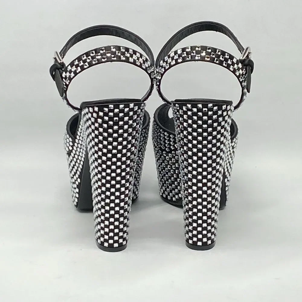 Dolce Gabbana Crystal-embellished platform sandals size 39